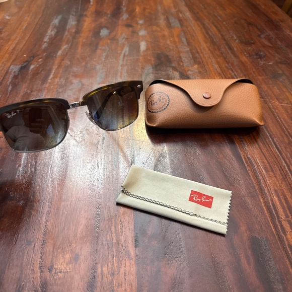 Ray-Ban 4190 Polarized Clubmaster Matte Havana Tortoise Sunglasses - Picture 4 of 9